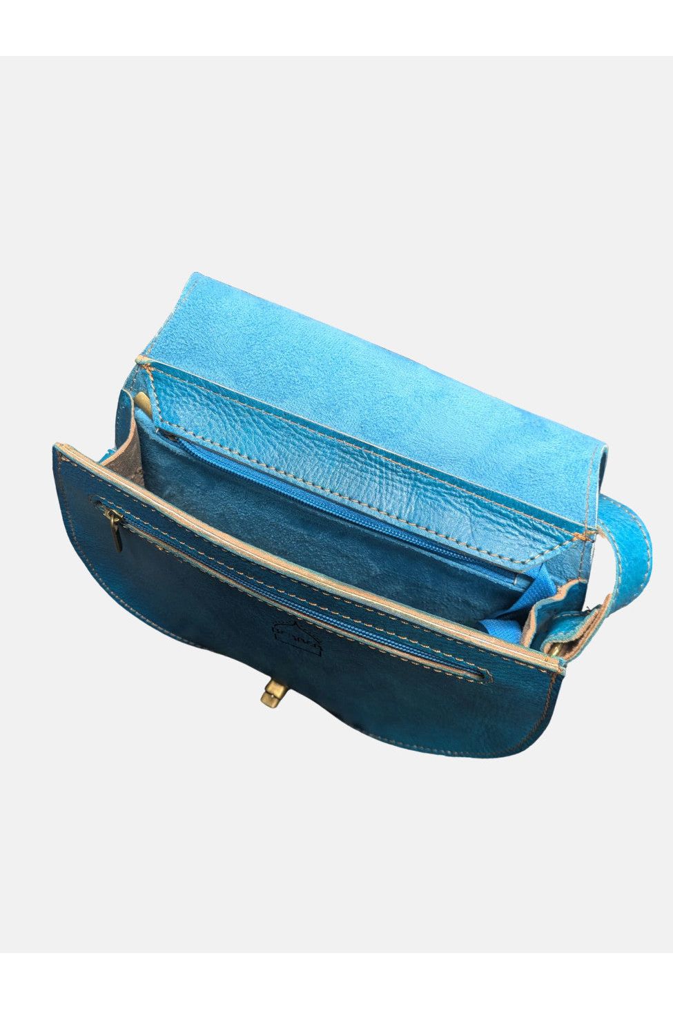 The Temara Embossed Saddle Bag In Bright Blue 2016