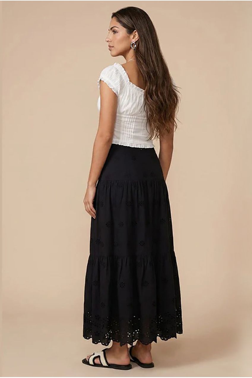 Broderie Maxi Skirt Black 40SKT38832-c1