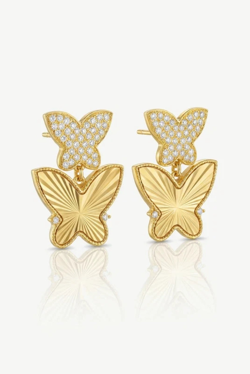 Butterfly Drop Stud Earrings 614