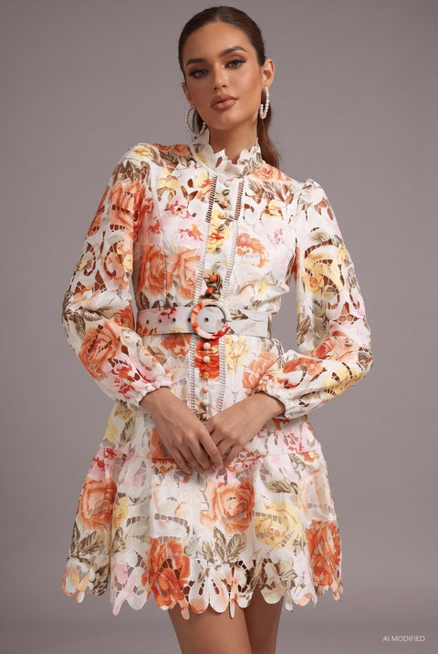 Jenny Printed Cutout Mini Dress by Bella Barnett