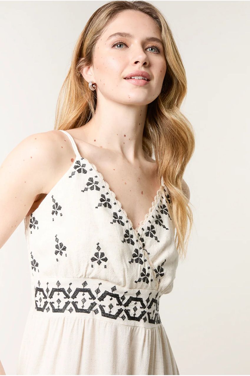 Embroidered Sleeveless Maxi Dress CC2492BV241A