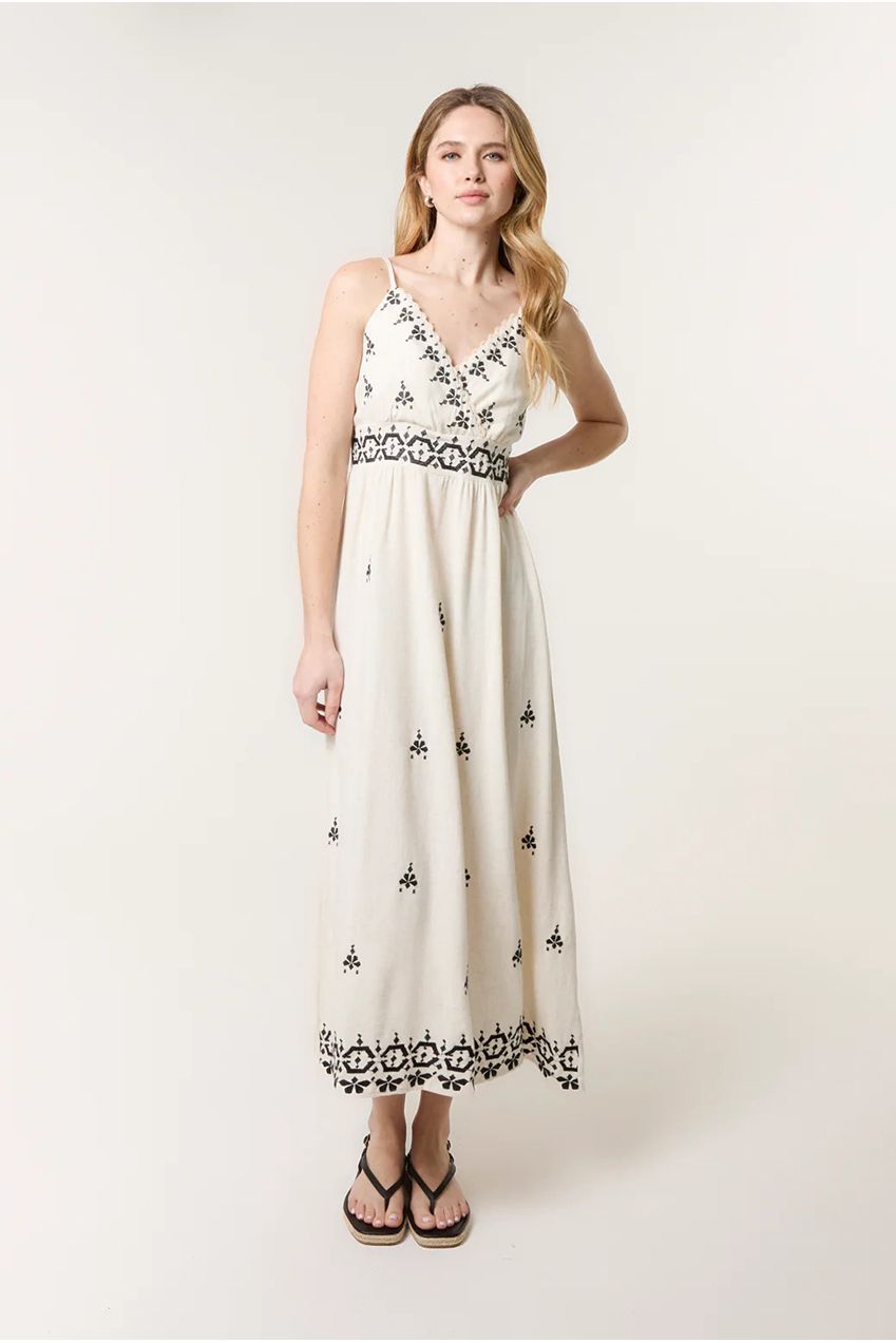 Embroidered Sleeveless Maxi Dress CC2492BV241A