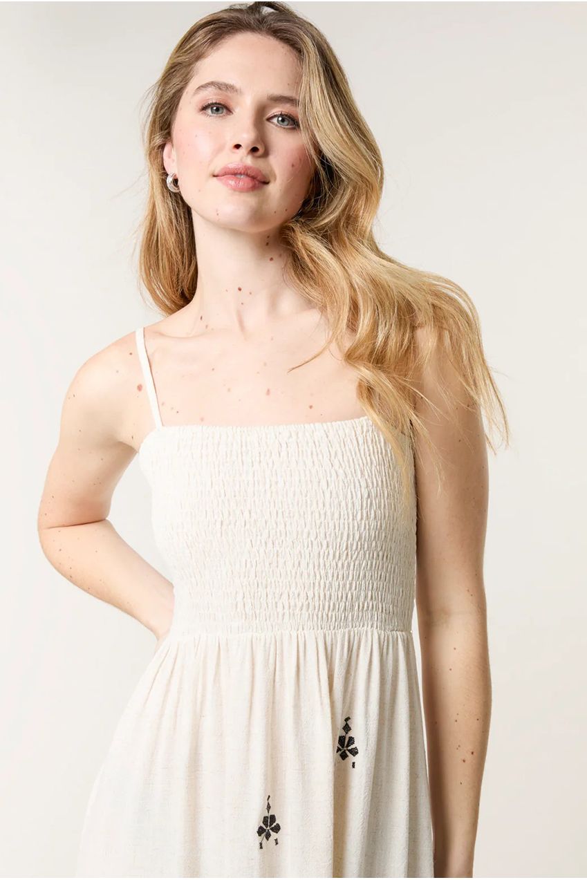 Shirred Bandeau Linen Maxi Dress CC2493BV241A