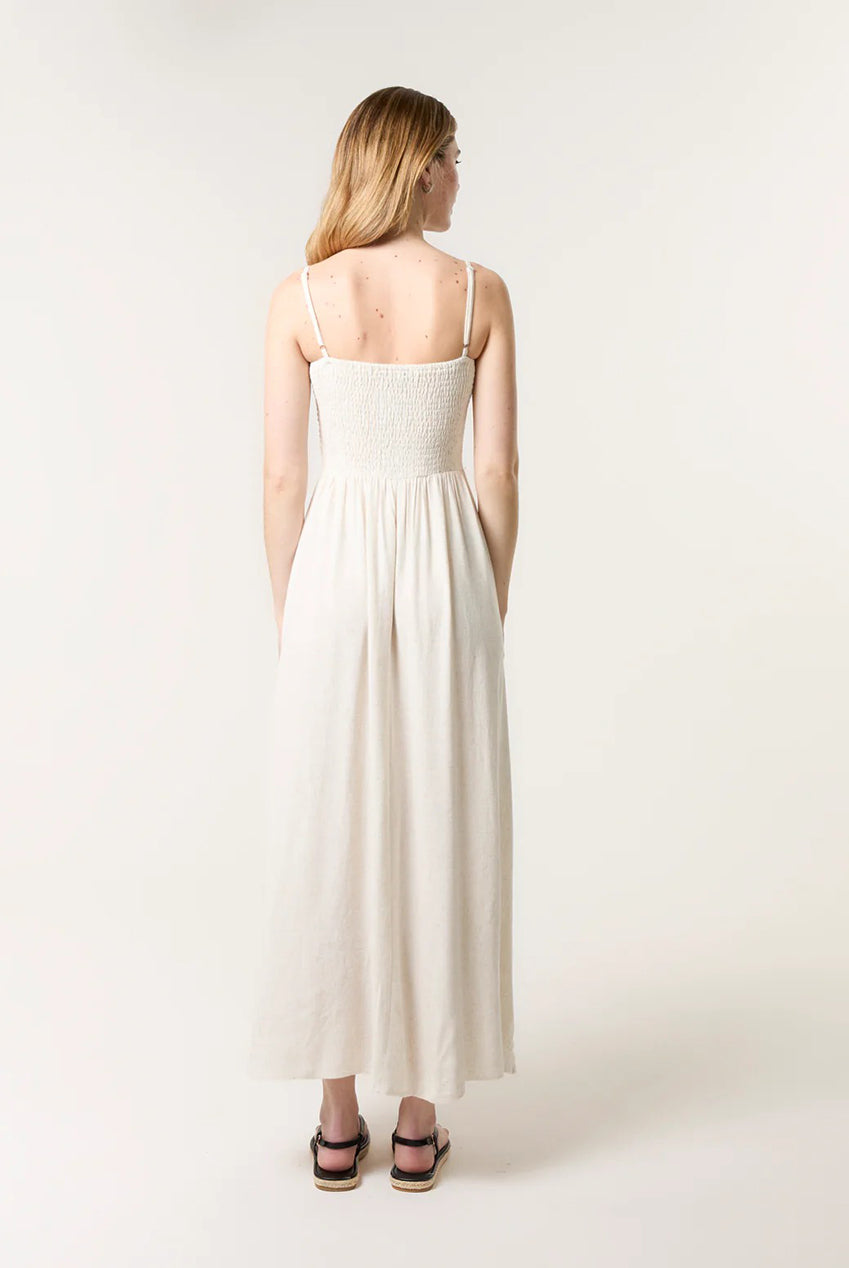 Shirred Bandeau Linen Maxi Dress CC2493BV241A