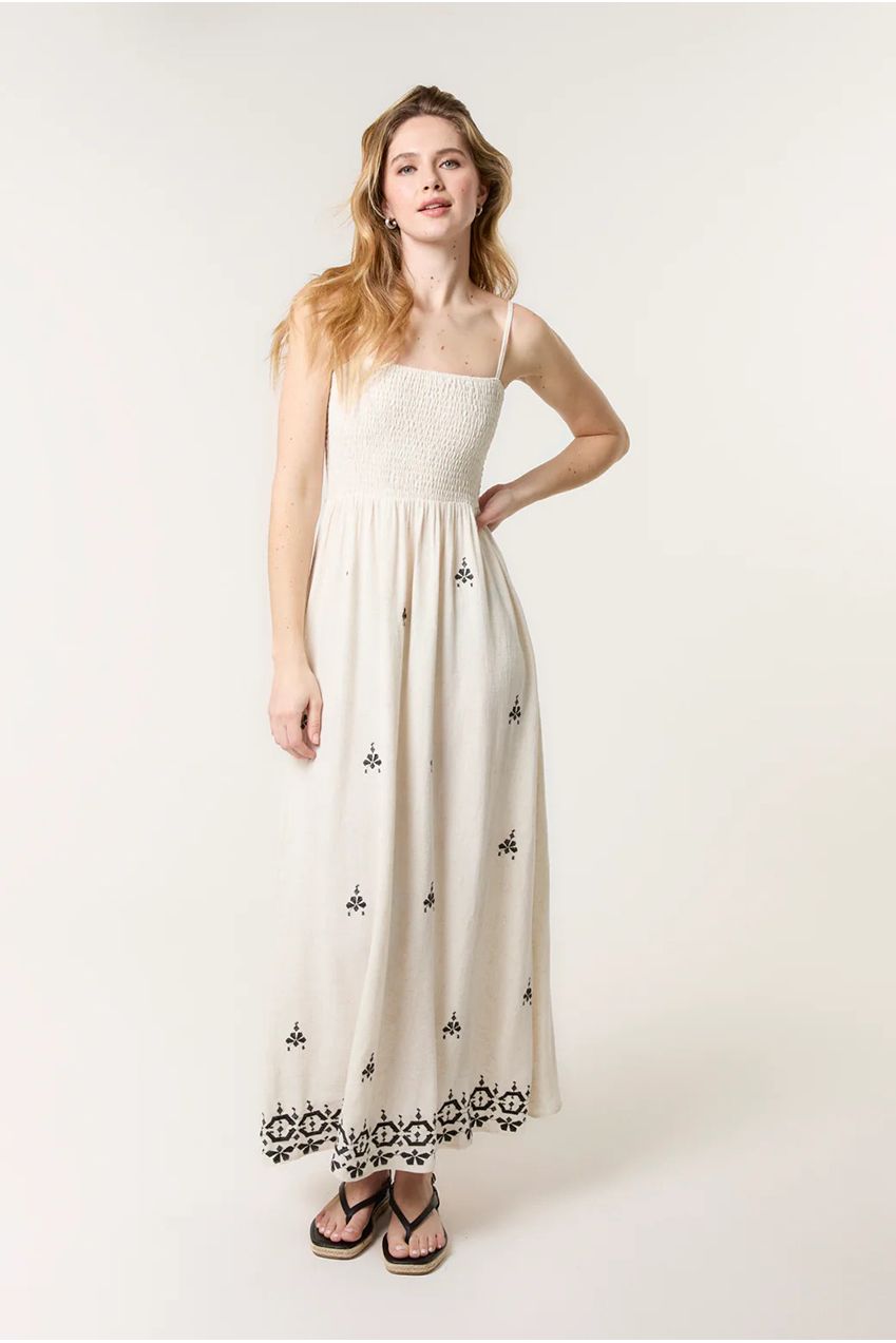 Shirred Bandeau Linen Maxi Dress CC2493BV241A