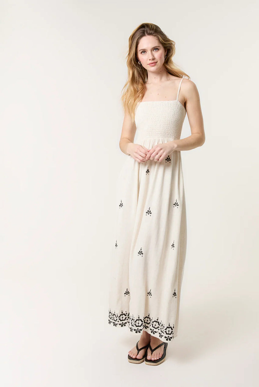 Shirred Bandeau Linen Maxi Dress CC2493BV241A