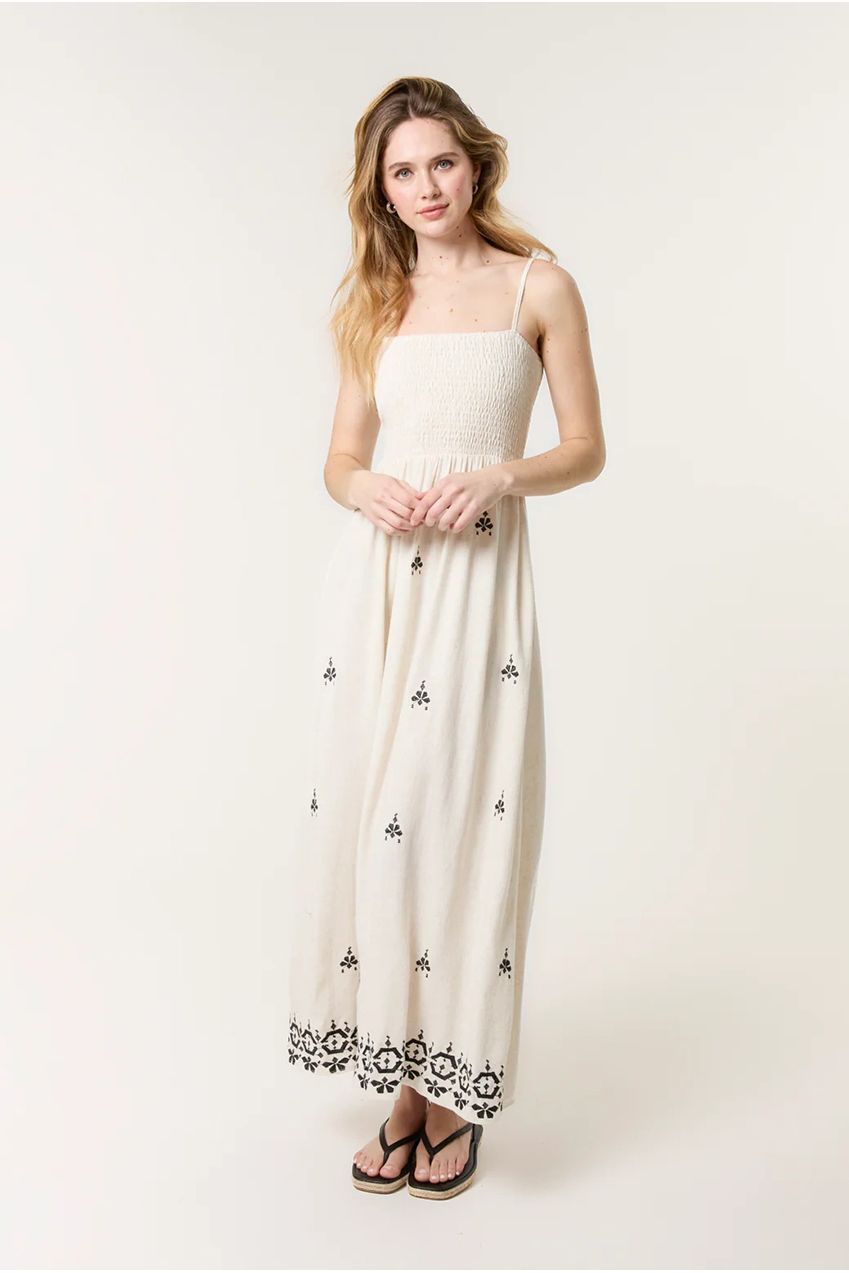 Shirred Bandeau Linen Maxi Dress CC2493BV241A