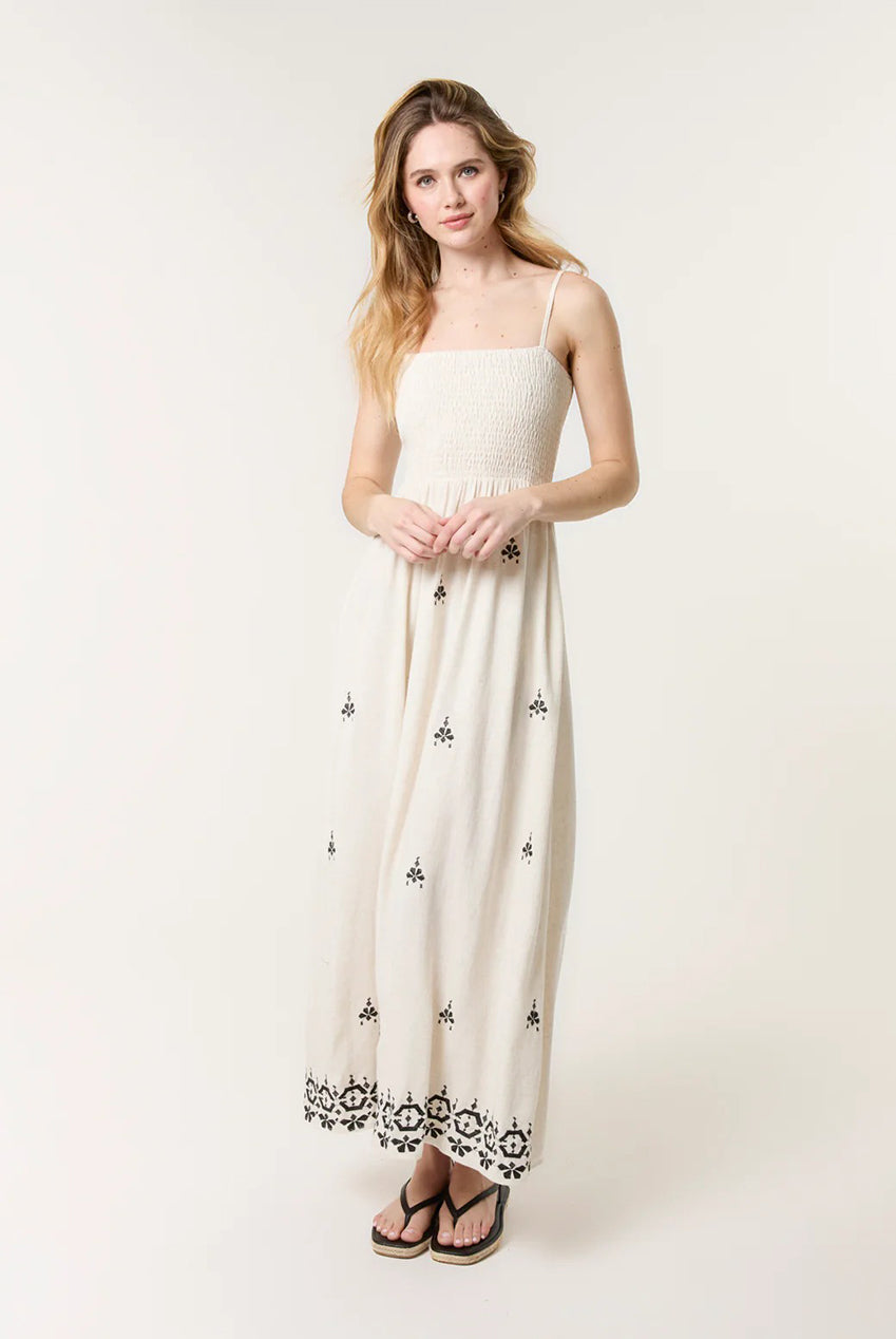 Shirred Bandeau Linen Maxi Dress CC2493BV241A