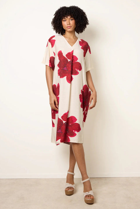 Floral Print Diamante Detailed Dress by Blue Vanilla
