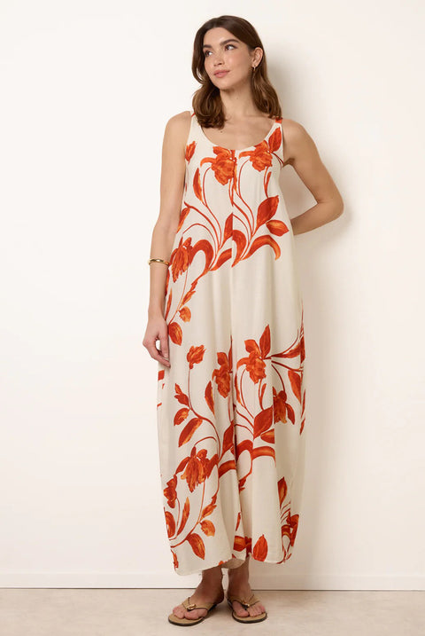 Floral Print Wide Leg Jumpsuit by Blue Vanilla
