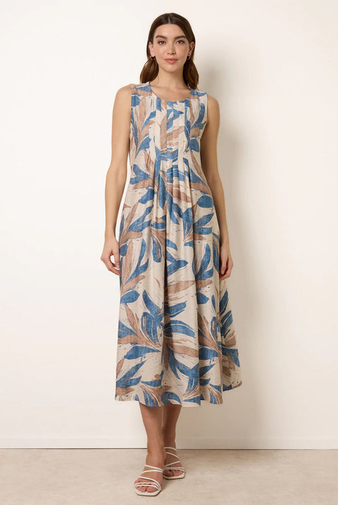 Dress With Tropical Leaf Print by Blue Vanilla
