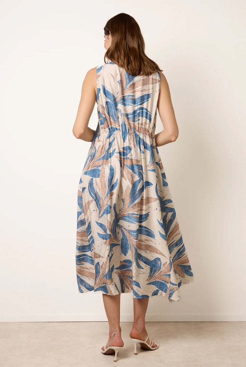 Dress With Tropical Leaf Print CC2708BV002