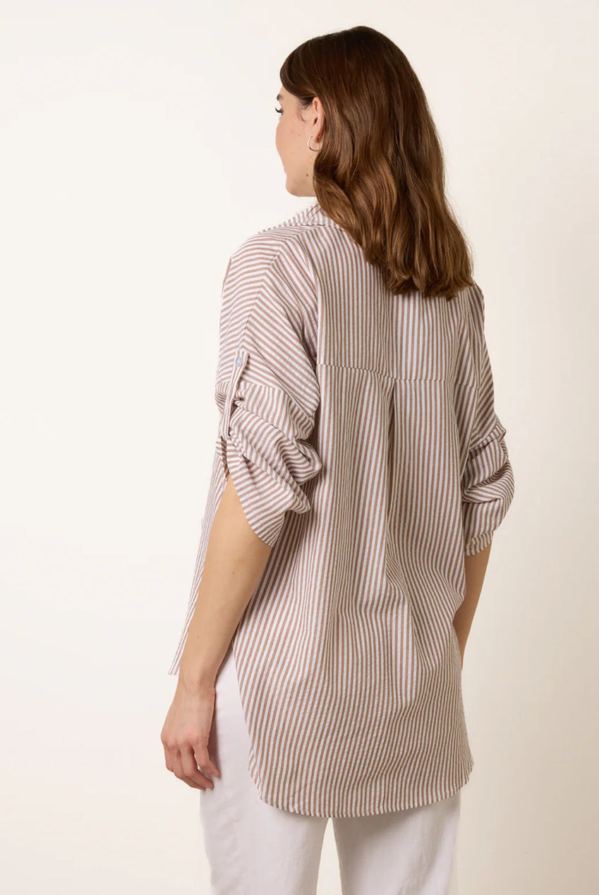Gold Shell Button Front Stripe Shirt CC2735BV052