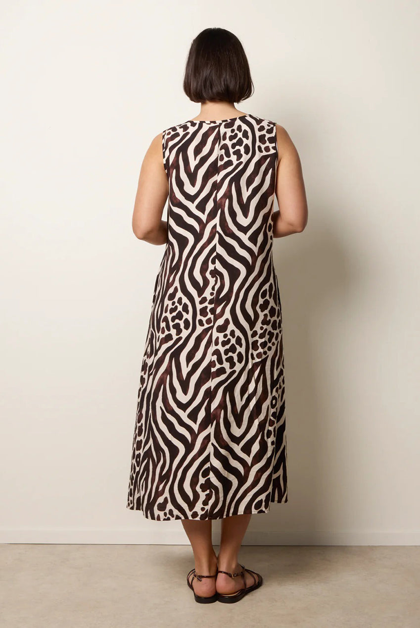 Animal Print V Neck Dress CC2738BV030
