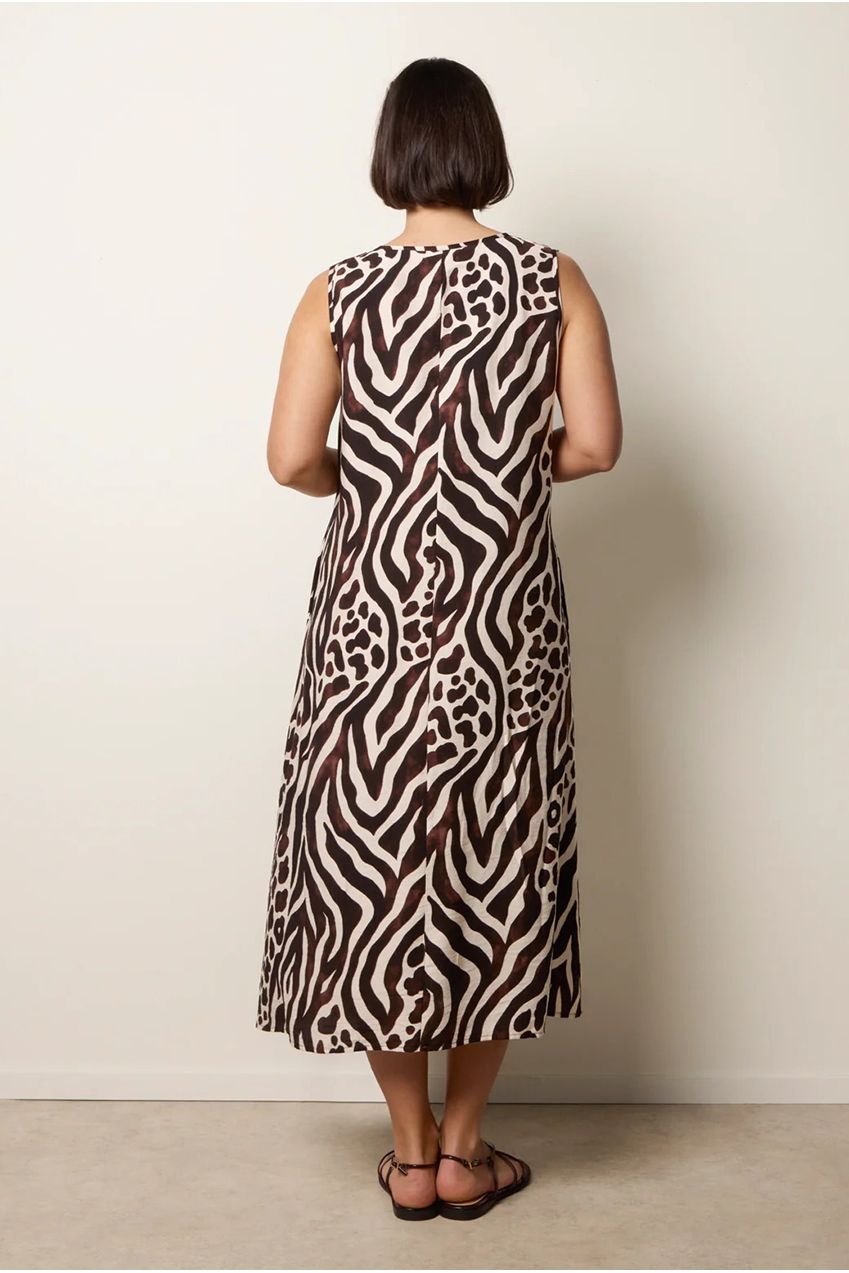 Animal Print V Neck Dress CC2738BV030