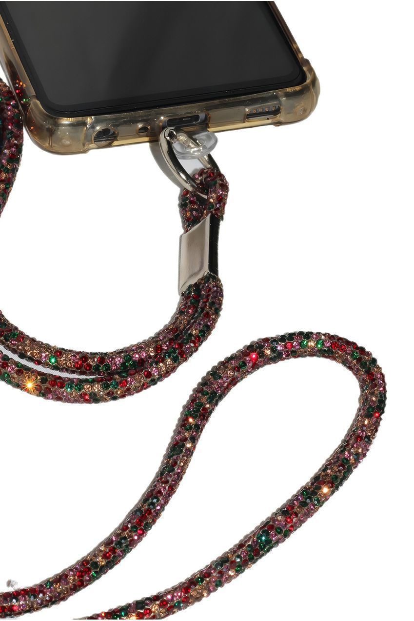 Embellished Phone Strap - Red & Green CHP-001-2