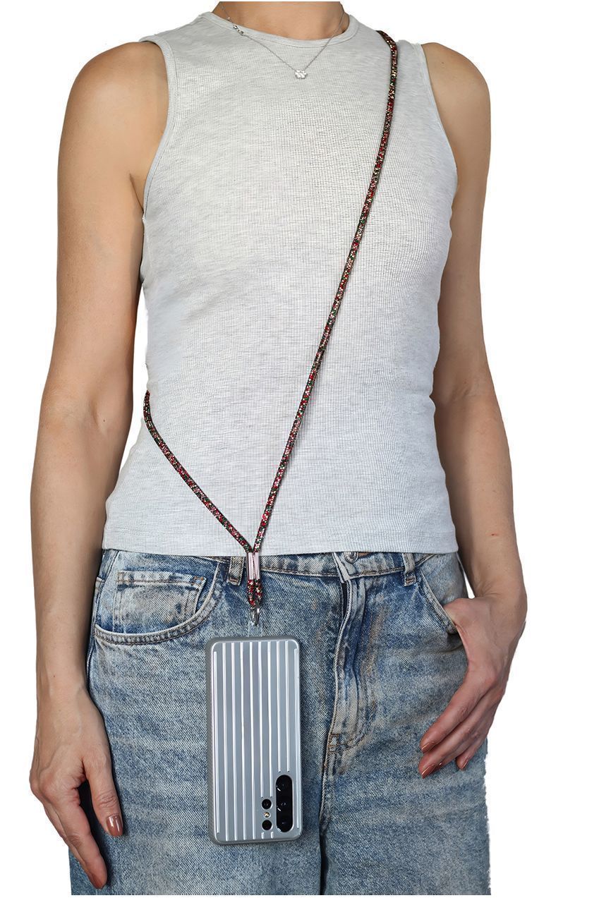 Embellished Phone Strap - Red & Green CHP-001-2