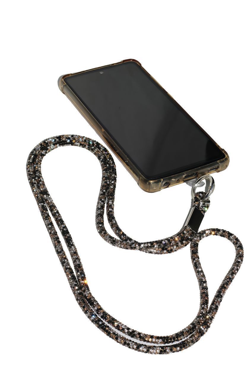 Embellished Phone Strap - Black & White CHP-001