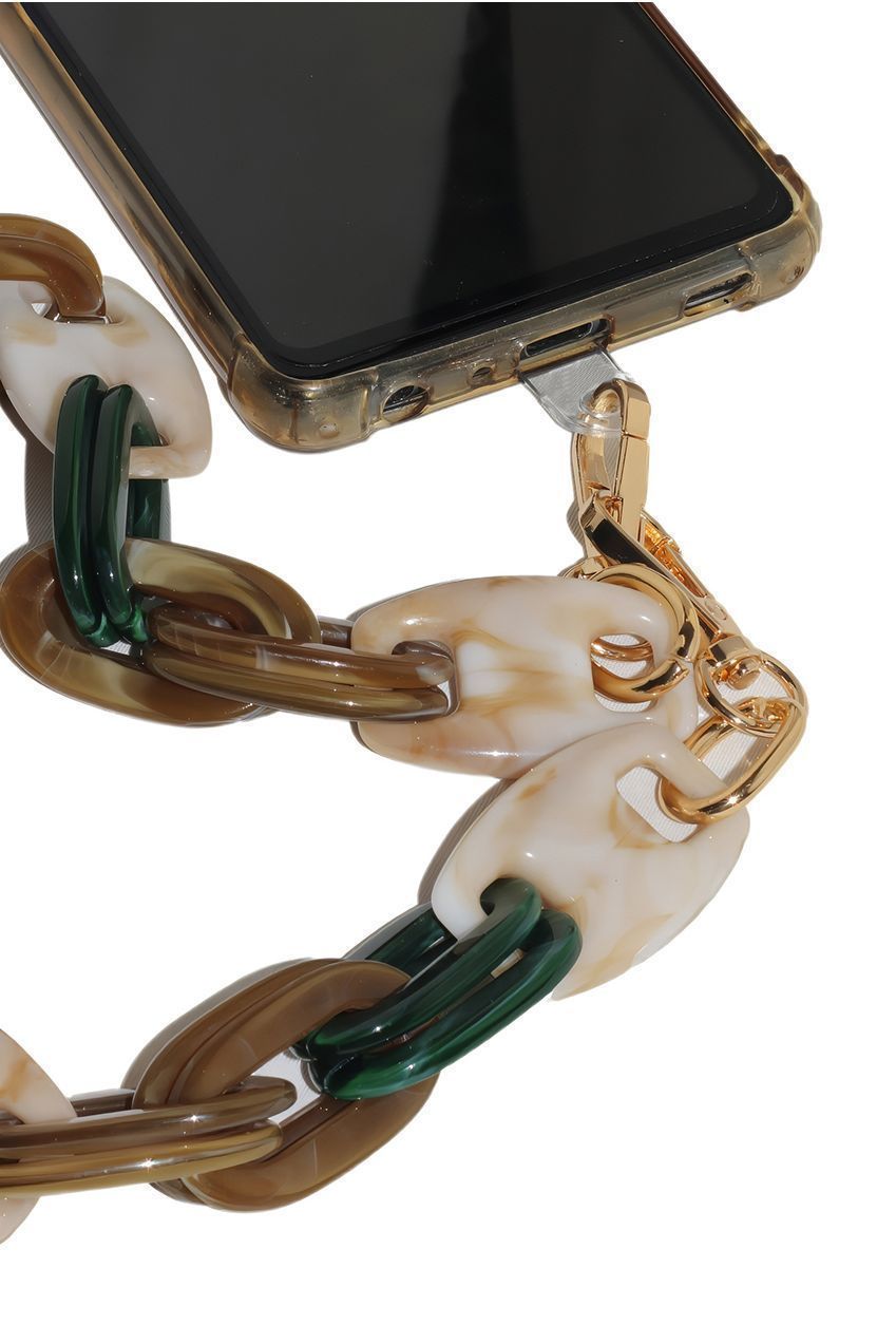 Acrylic Chain Phone Strap - Brown Mix CHP-004