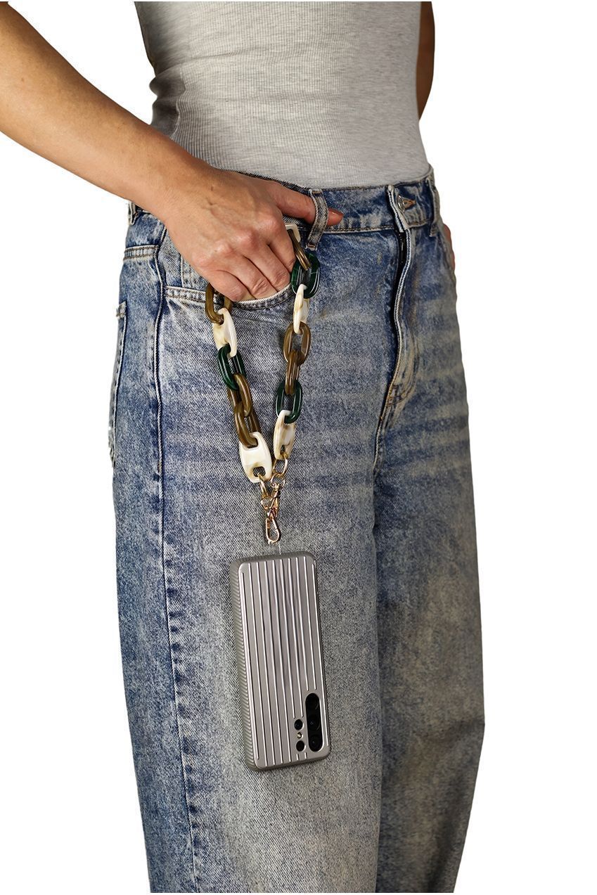 Acrylic Chain Phone Strap - Brown Mix CHP-004