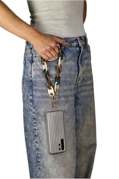 Acrylic Chain Phone Strap - Brown Mix by Goddiva Accessories