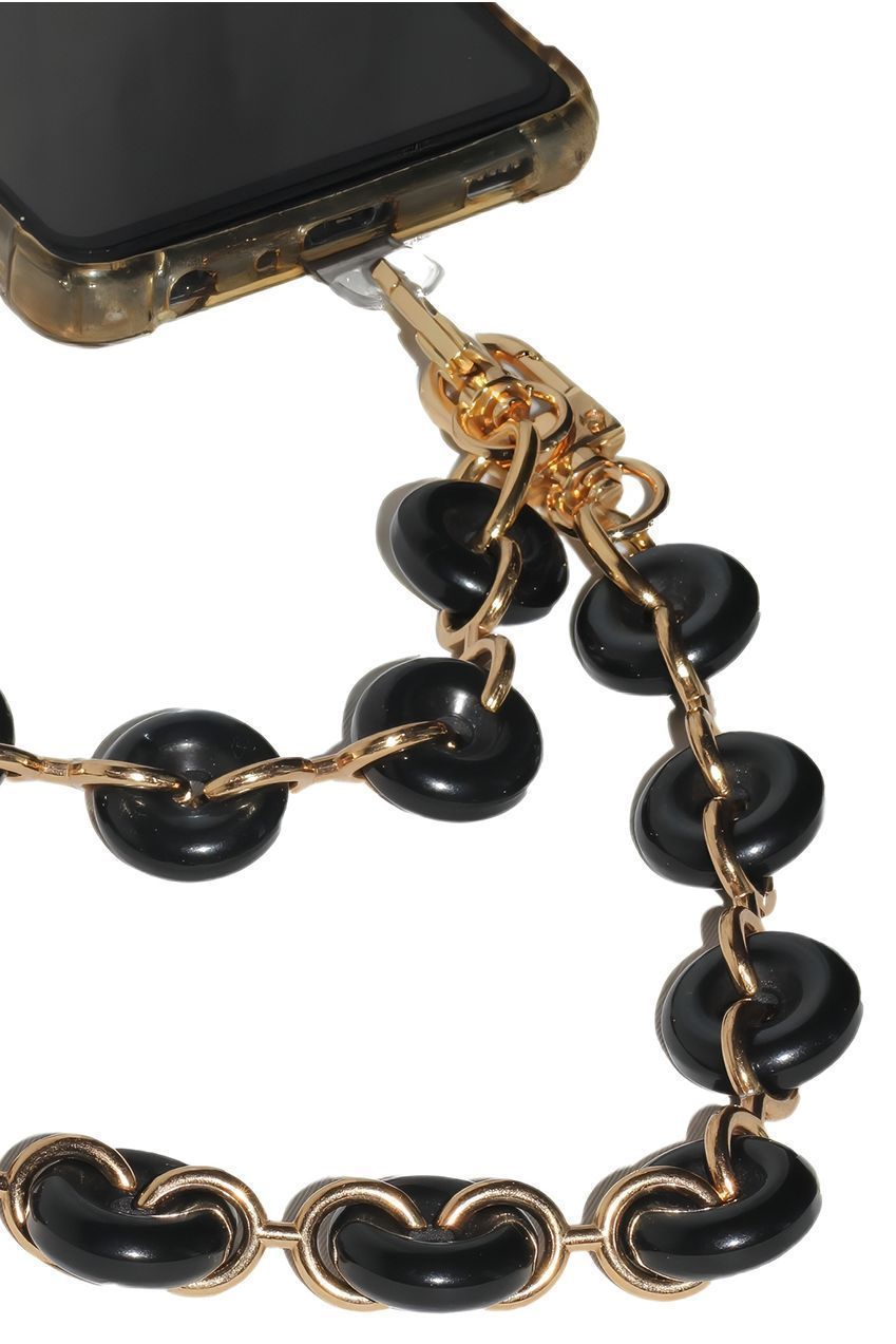 Acrylic Metal Chain Phone Strap - Black CHP-005-1