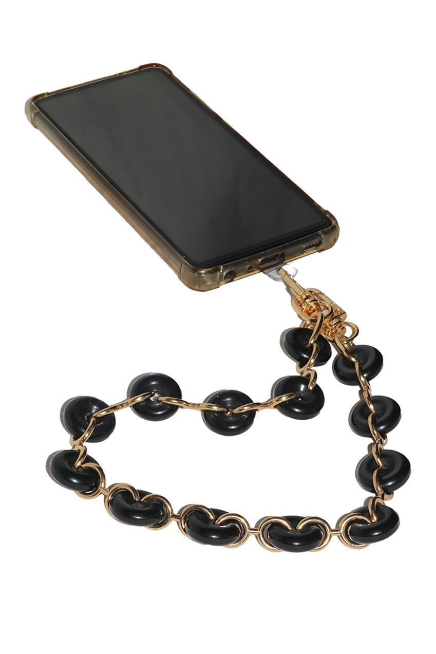 Acrylic Metal Chain Phone Strap - Black CHP-005-1
