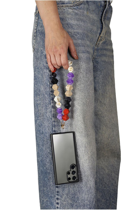 Acrylic Rhombohedral Crystal Phone Strap - Multicolour Red by Goddiva Accessories