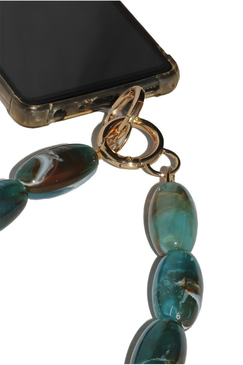 Acrylic Gemstone Phone Strap - Green CHP-008-2