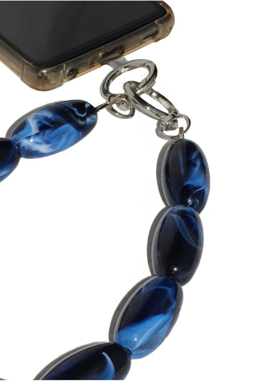 Acrylic Gemstone Phone Strap - Blue CHP-008