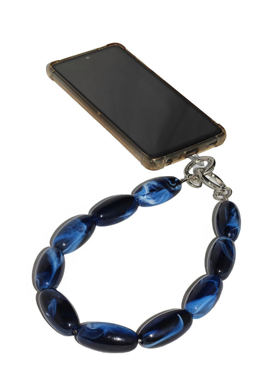 Acrylic Gemstone Phone Strap - Blue CHP-008