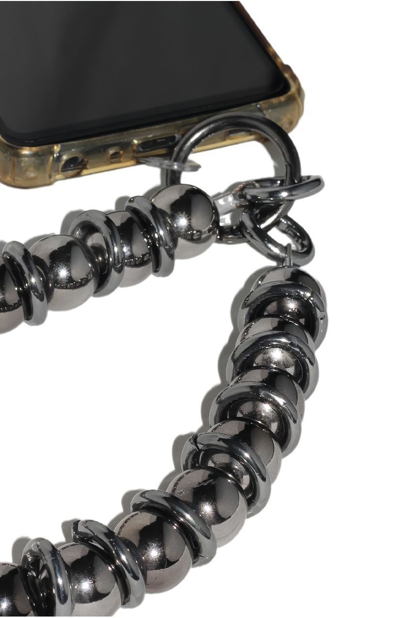 Metal Beaded Phone Strap - Black CHP-009-1