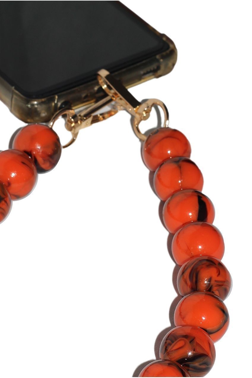 Acrylic Ball Phone Strap - Orange CHP-011