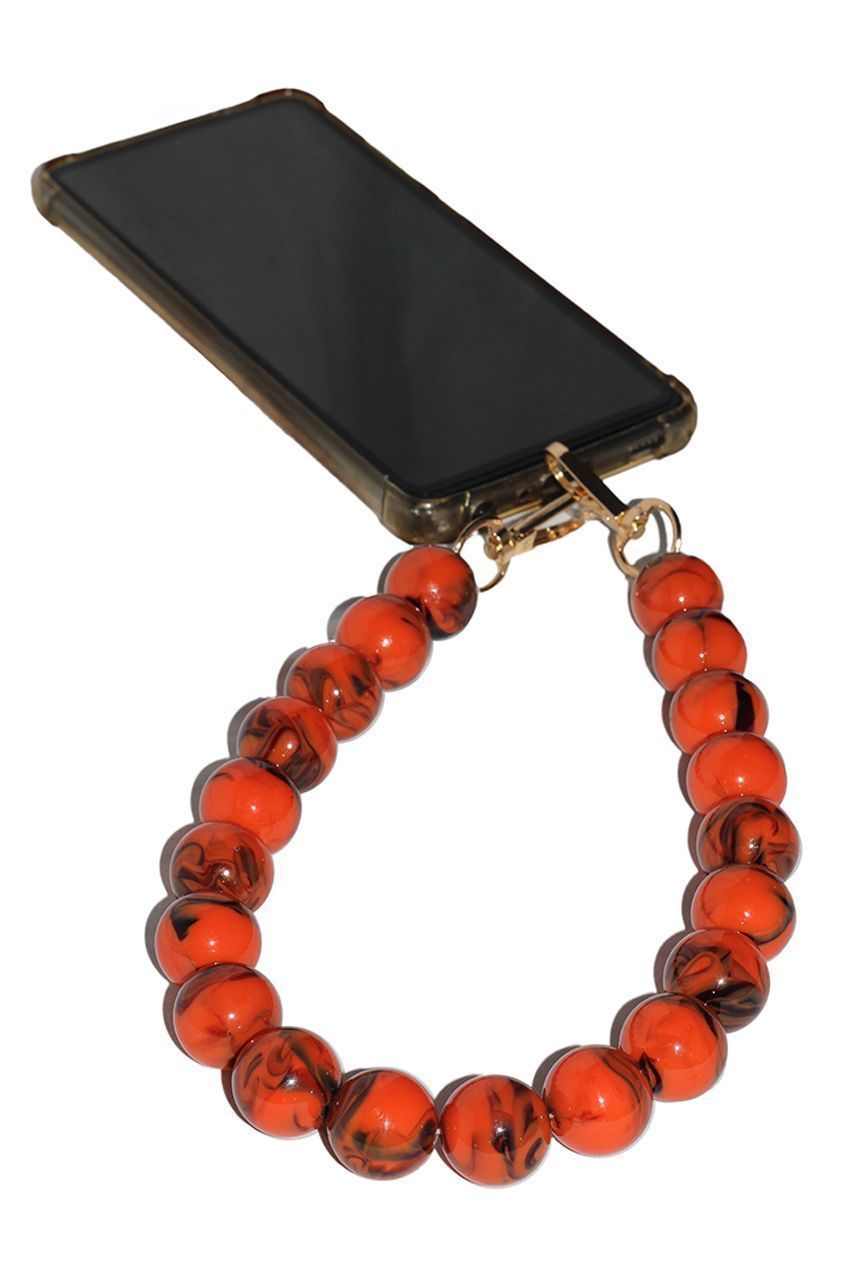 Acrylic Ball Phone Strap - Orange CHP-011