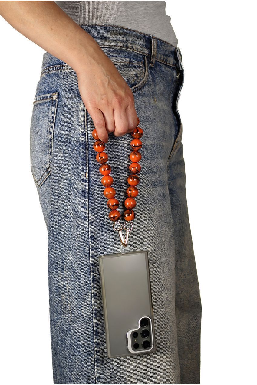 Acrylic Ball Phone Strap - Orange CHP-011