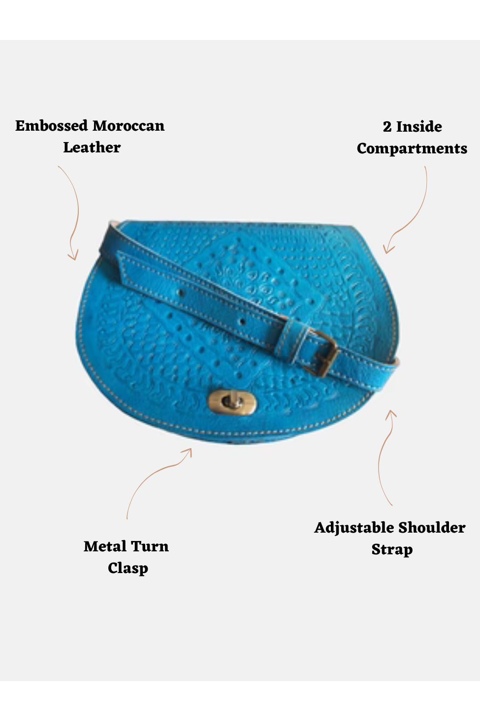 The Temara Embossed Saddle Bag In Bright Blue 2016