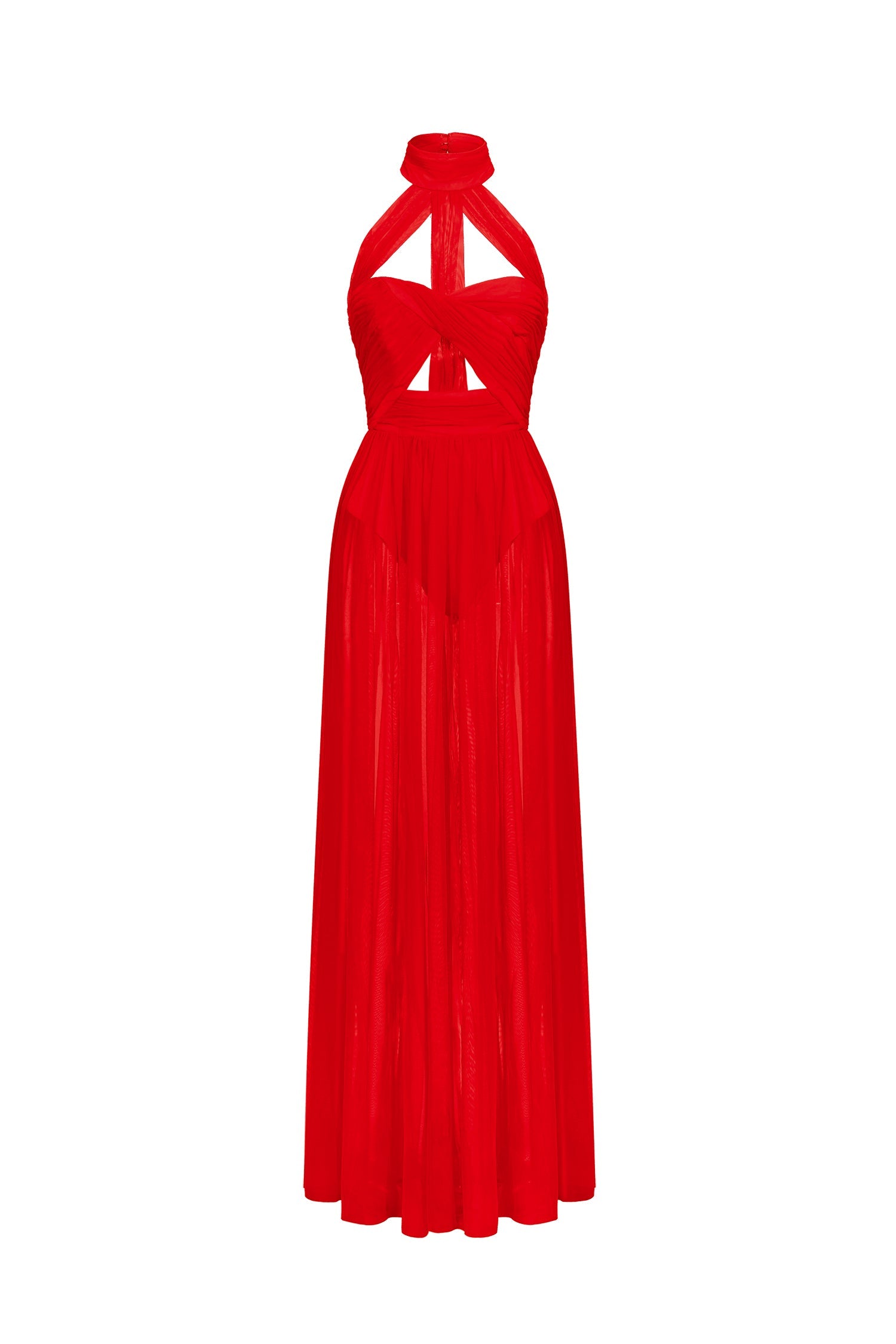 Tesare Halter Sleeveless Hollow Out Maxi Dress D240803201
