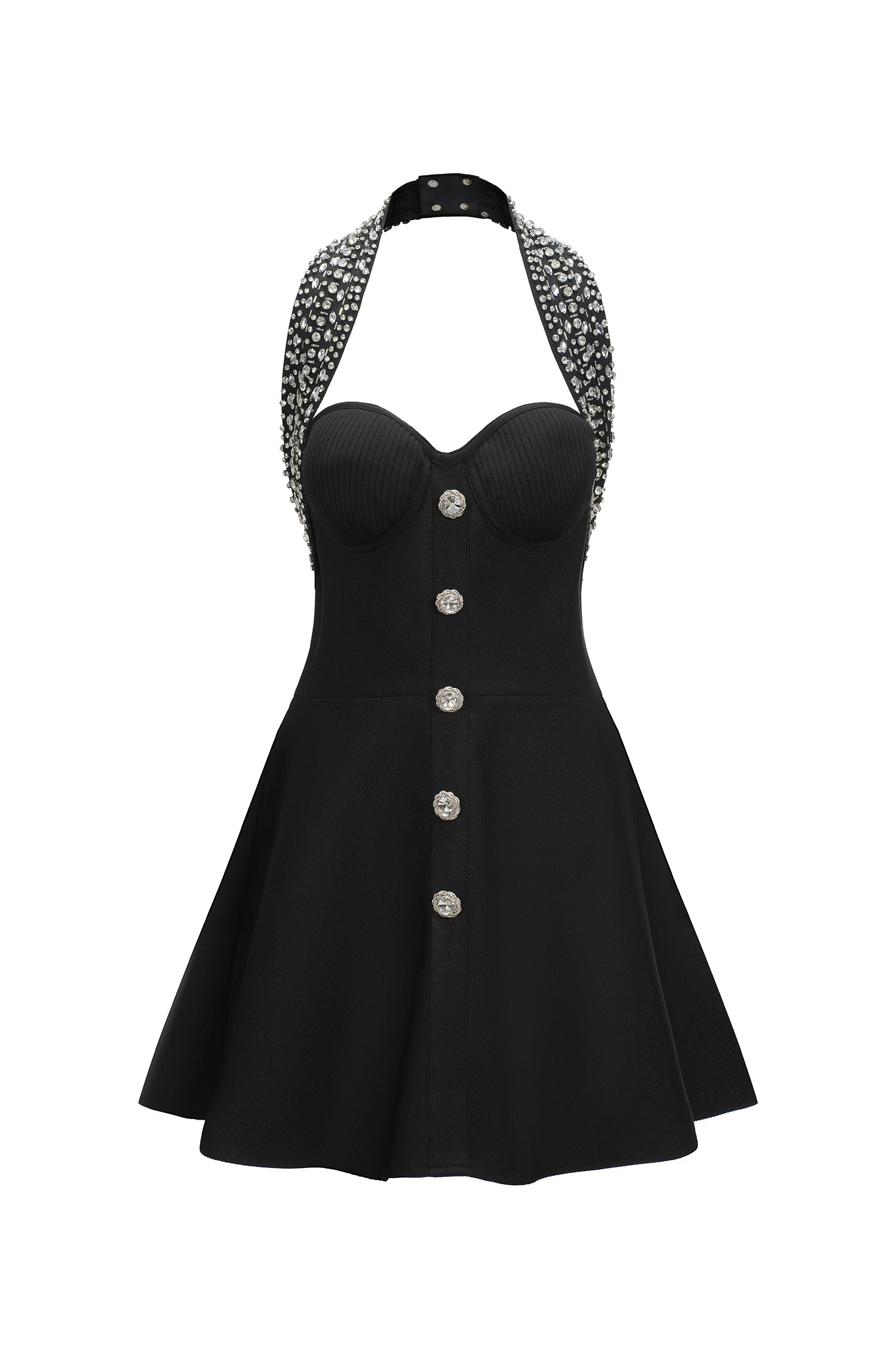 Traci Halter Strapless Sleeveless Mini Dress D240901215