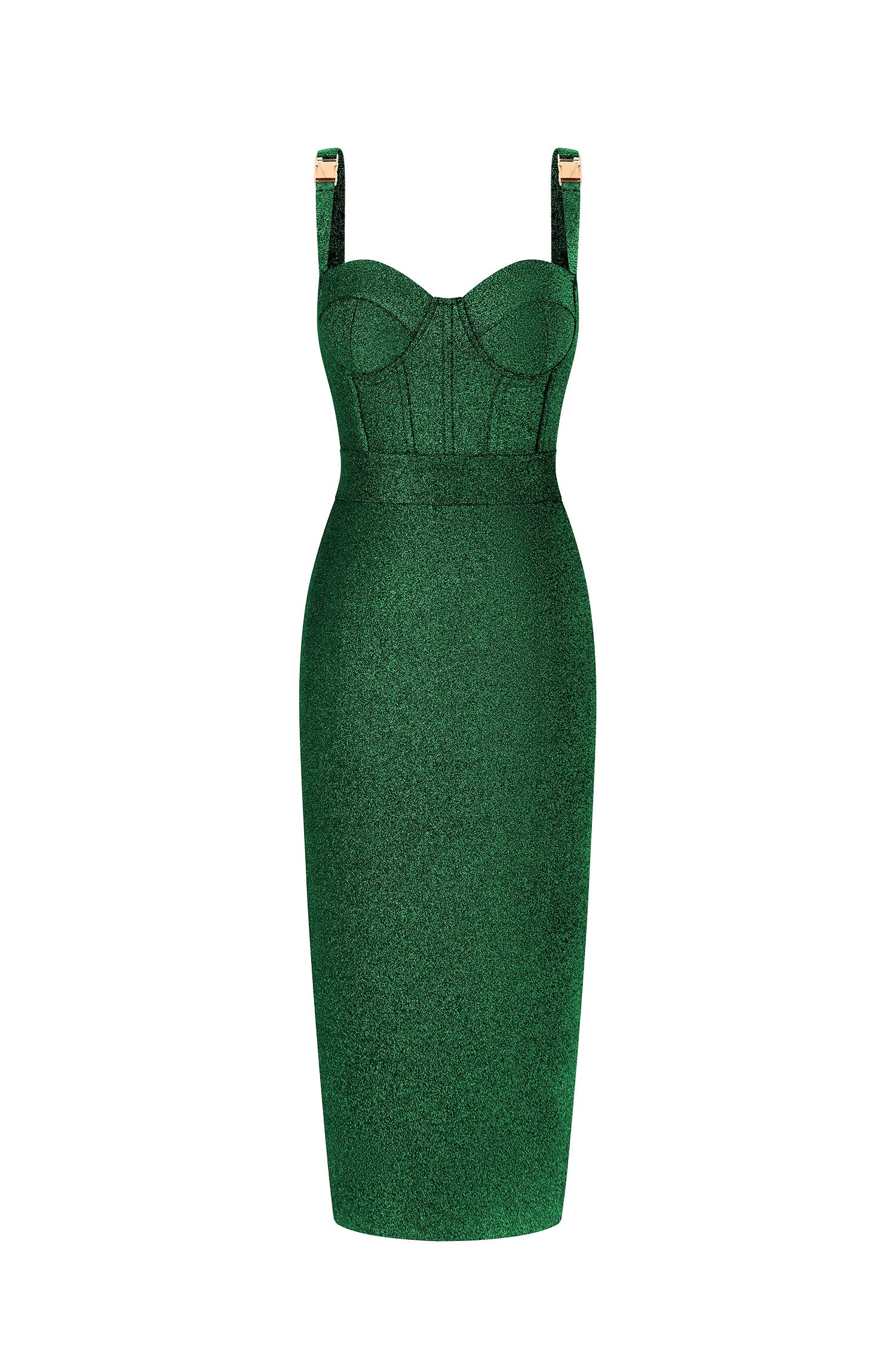 Ziriy Sleeveless V-Neck Bandage Green Maxi Dress D250101002