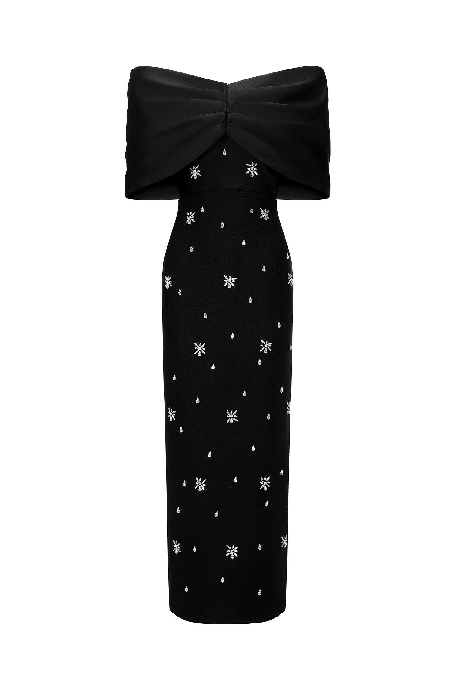 Soloma Off-the-Shoulder Diamond Maxi Dress D250201496