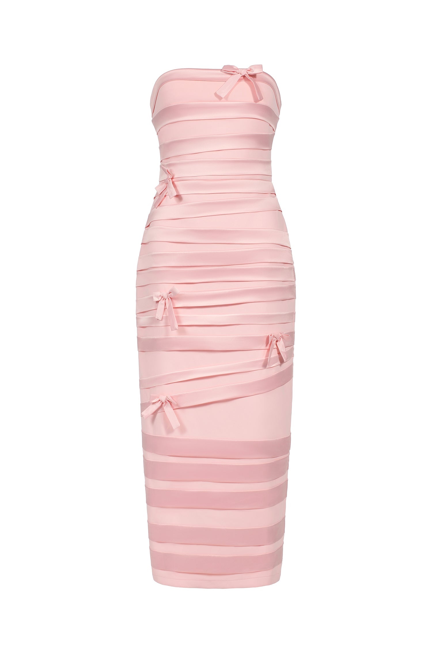 Gayu Sleeveless Bow Wrinkles Midi Dress D250401434