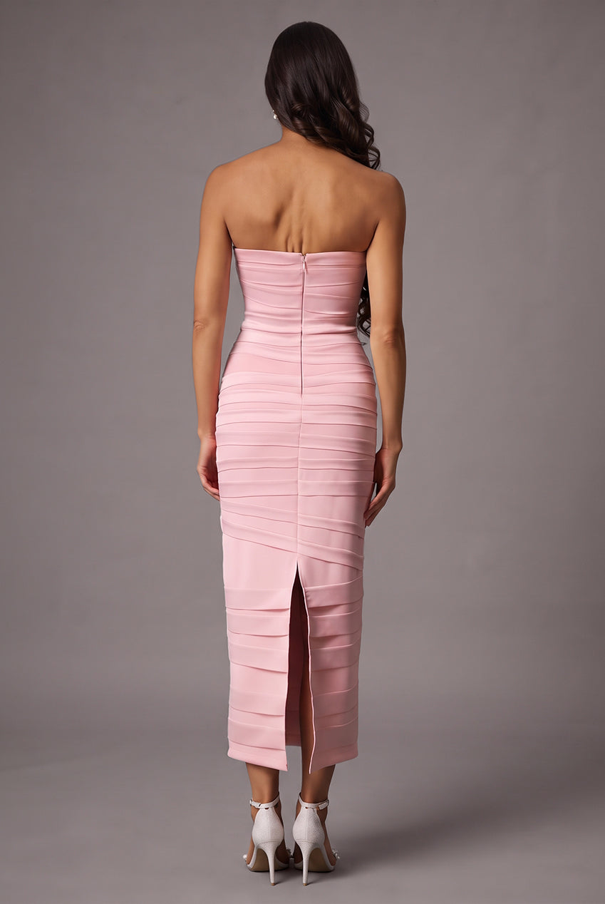 Gayu Sleeveless Bow Wrinkles Midi Dress D250401434