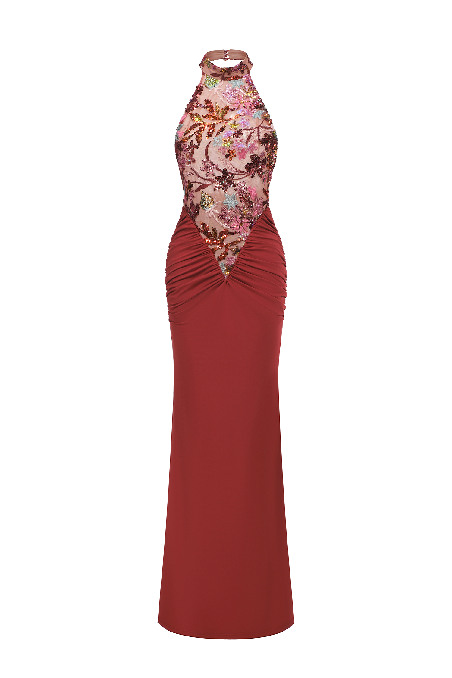 Elisabeth Flowers Sequins Slim Maxi Dress D250501335