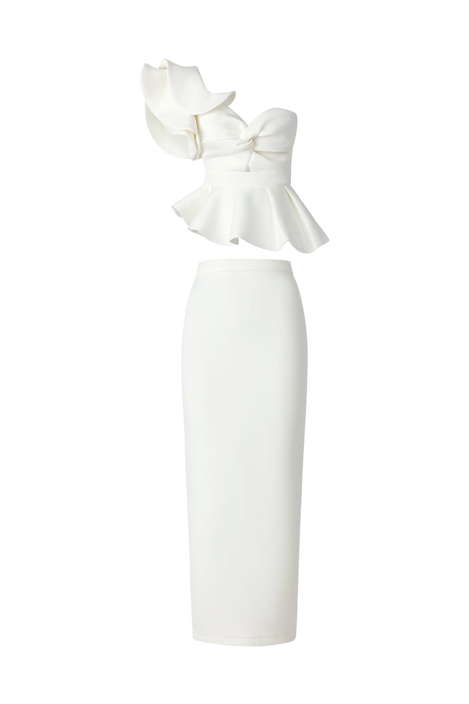 Luysa One Shoulder Asymmetry Midi Set D250601358