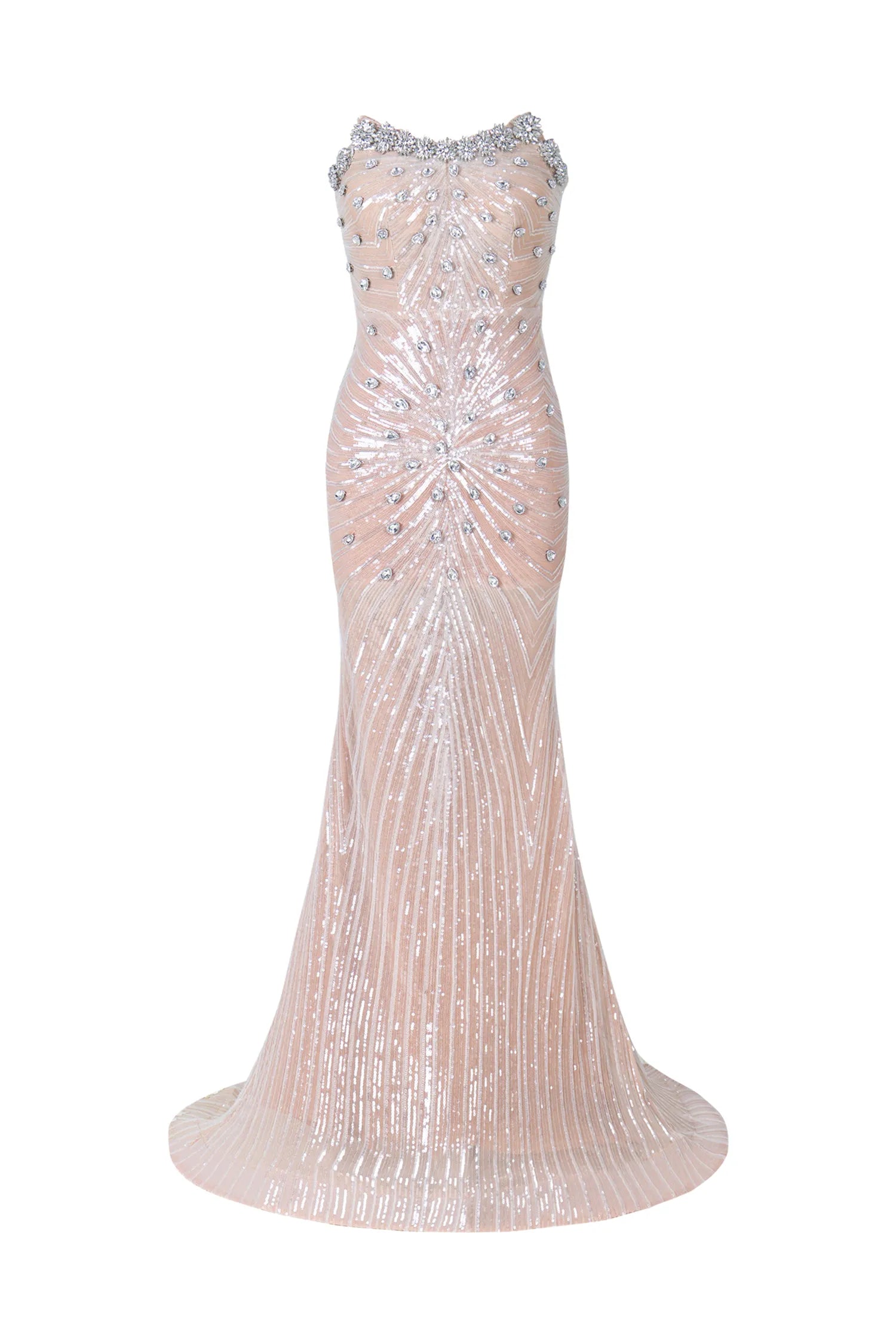 Kori Strapless Diamond Sequins Maxi Dress D250601423