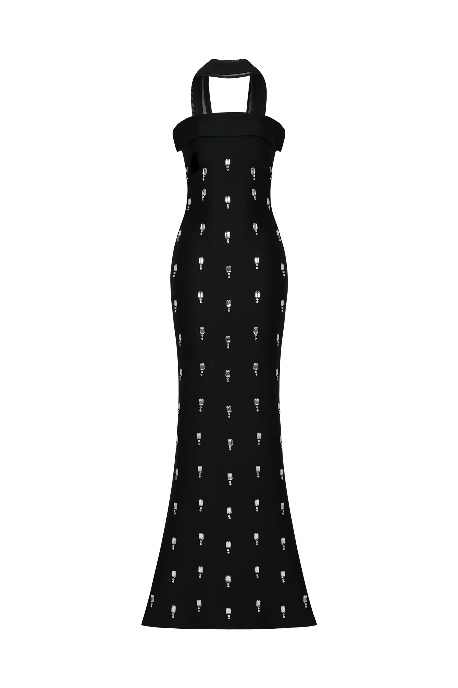 Nadja Sleeveless Diamond Bunting Bandage Maxi Dress D250701236