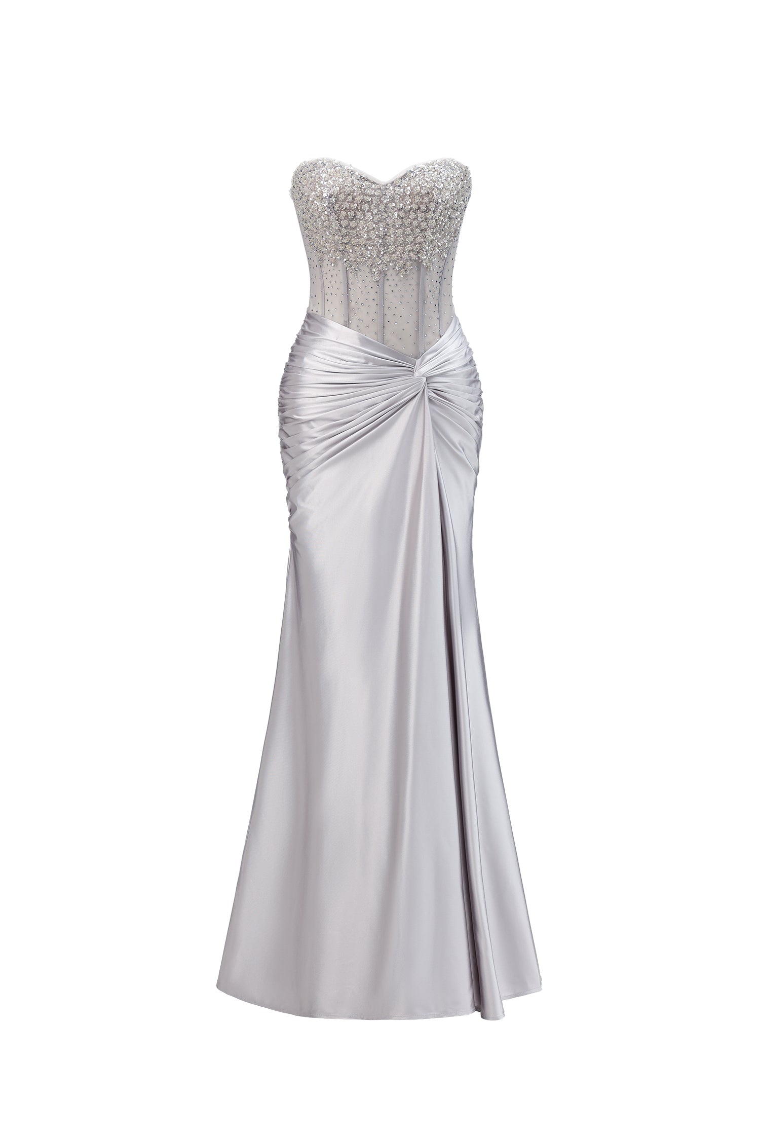 Denny Strapless Sequin High Slit Maxi Dress D250901237