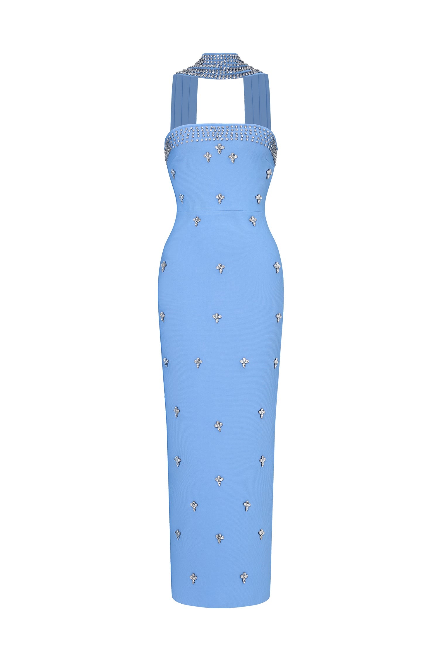 Marina Glamorous Contour Strapless Rhinestone Bandage Maxi Dress D260101230