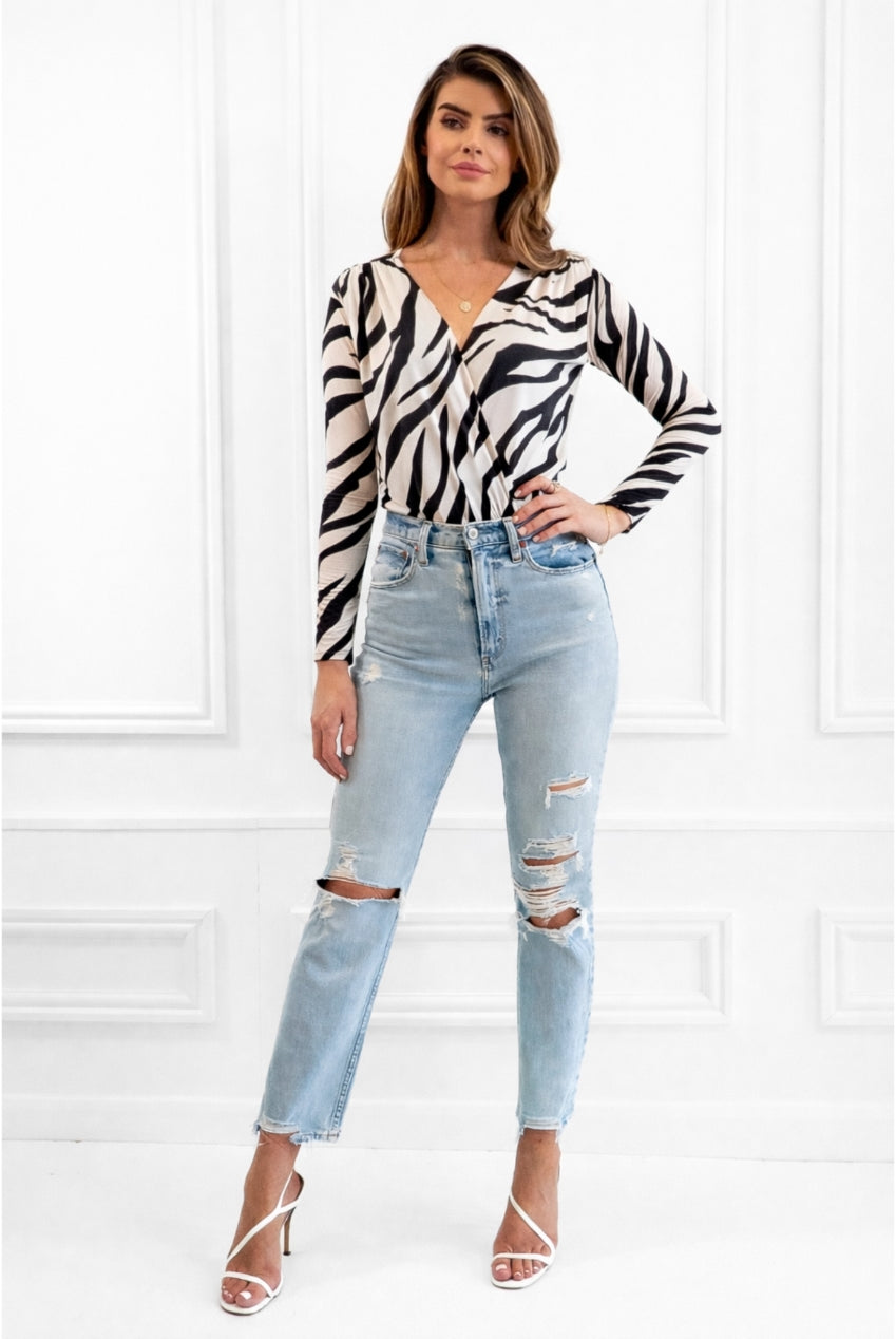 Dasha Animal Zebra Print Bodysuit DASHA-ZEBRA-BODYSUIT