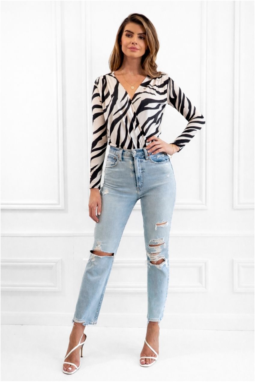 Dasha Animal Zebra Print Bodysuit DASHA-ZEBRA-BODYSUIT